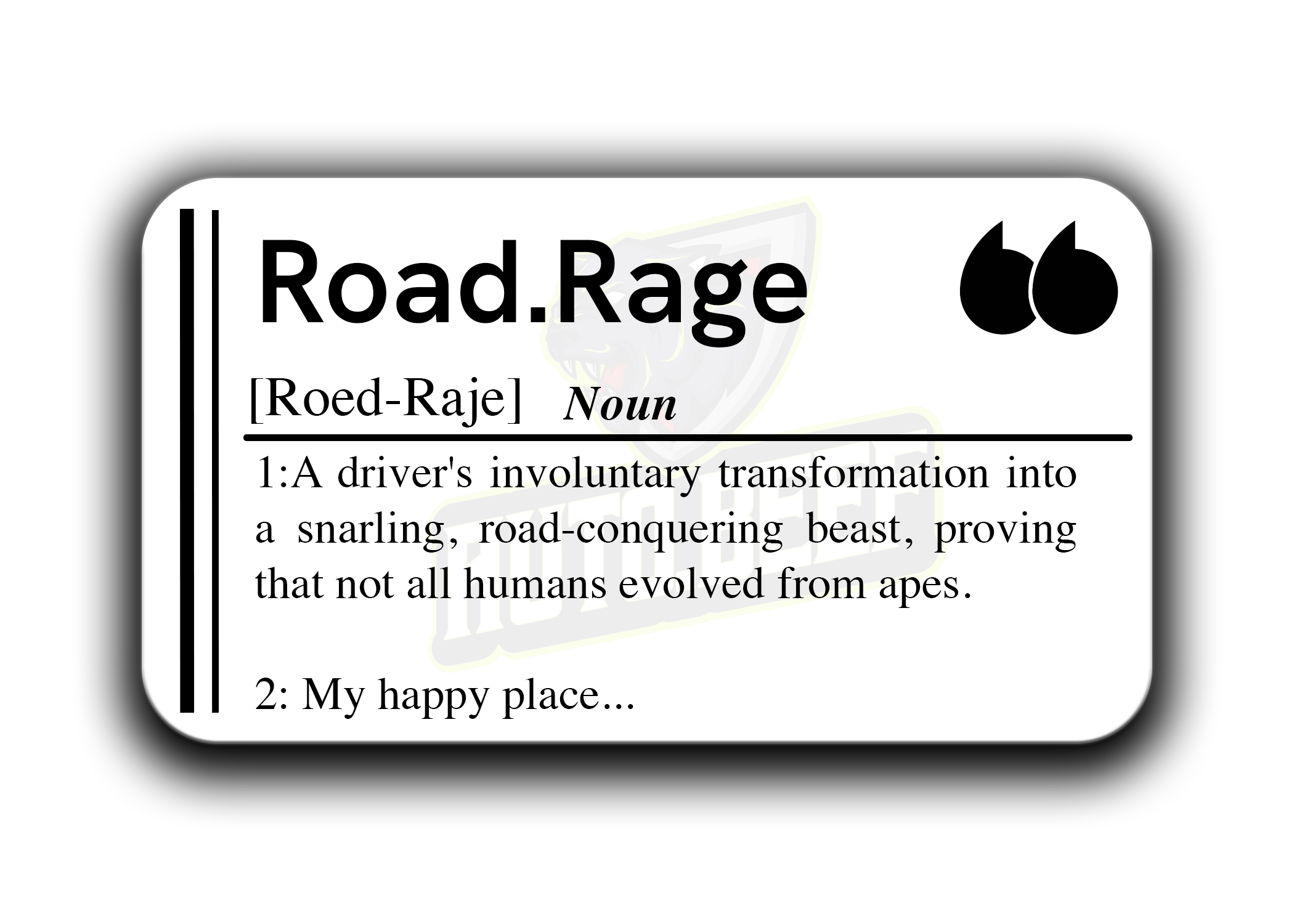 Road Rage Window Sticker – Black Horse Productions